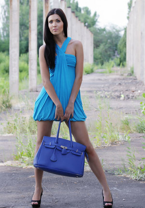 18 year old Euro hottie Ena Sweet posing non nude in denim shorts